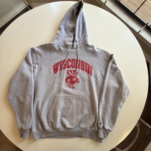 Champion University of Wisconsin Hoodie - Unisex size L - Picture 2 of 7